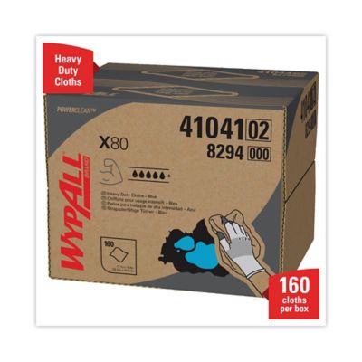 Image showing 5 th WypAll Power Clean X80 Heavy-Duty Cloths, 160 Wipers/Carton