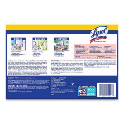 Image showing  Disinfecting Wipes, Lemon and Lime Blossom, 80 ct., 3-Pack