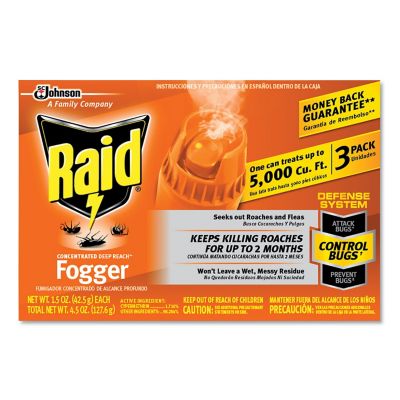 Raid Concentrated Deep Reach Fogger, 3/Pack, 12 Packs/Carton, SJN305690