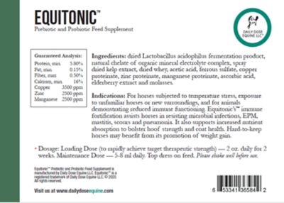 Image showing  Equitonic Nutritional Horse Feed Supplement, 32 oz.