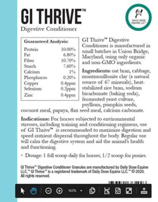 Image showing  Gi ThriveEQ Digestive Supplement for Horses, 96 oz.