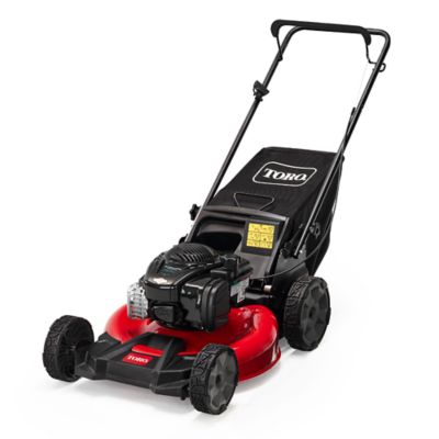 Push reel discount mower with bag