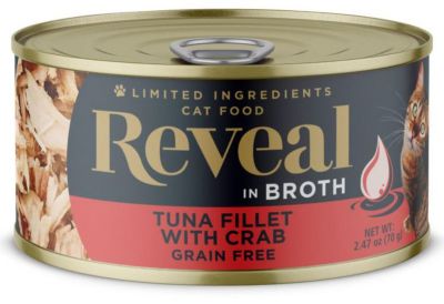 Reveal Grain Free Tuna Fillet with Crab in BrothWet Cat Food, 2.47 oz.