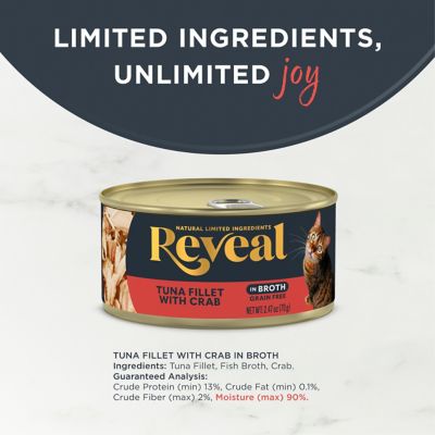 Image showing  Adult Grain-Free Tuna Fillet with Crab in Broth Wet Shreds Cat Food, 2.47 oz.
