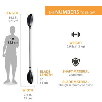 Image showing  87 in./220 cm Lite Elite Kayak Paddle, Black