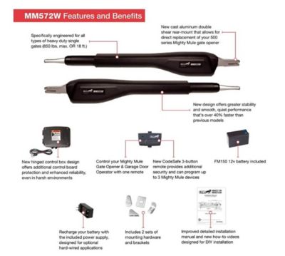 Image showing  Dual Swing Heavy-Duty Smart Capable Gate Opener for Gates Up To 18 ft. Long or 850 lb. Per Gate Leaf