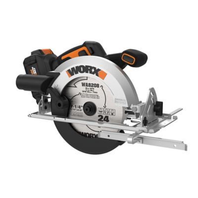 WORX Nitro 20V Brushless 7 1/4 in. Circular Saw with 4.0Ah Powershare Battery, WX520L