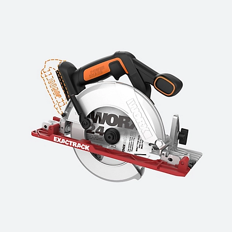 WORX 20V Power Share Cordless 6-1/2 in. Circular Saw Exactrack Tool Onl. Battery & Charger Sold Separately, WX530L.9