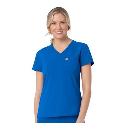 Image showing  Women's Rugged Flex Multi-Pocket Modern Fit Tuck-In Scrub Top