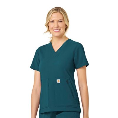 Image showing  Women's Rugged Flex 4-Pocket Modern Fit V-Neck Scrub Top