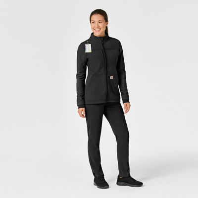 Image showing  Women's Rugged Flex Bonded Fleece 3-Pocket Modern Fit Scrub Jacket