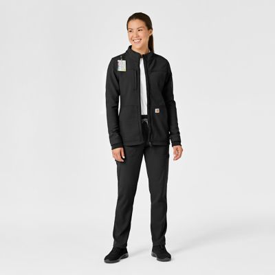 Image showing  Women's Rugged Flex Bonded Fleece 3-Pocket Modern Fit Scrub Jacket