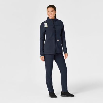 Image showing  Women's Rugged Flex Bonded Fleece 3-Pocket Modern Fit Scrub Jacket