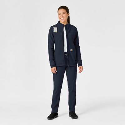 Image showing  Women's Rugged Flex Bonded Fleece 3-Pocket Modern Fit Scrub Jacket