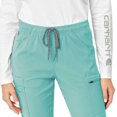 Image showing  Women's Rugged Flex Peak 9-Pocket Mid-Rise Cargo Jogger Scrub Pants