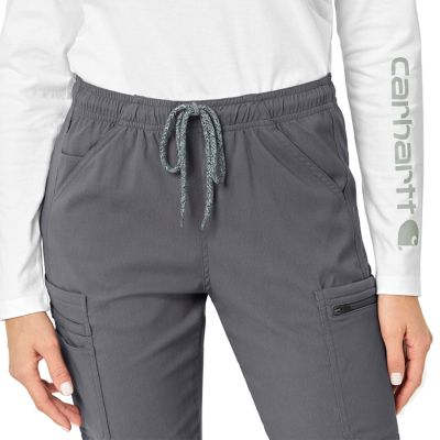 Image showing  Women's Rugged Flex Peak 9-Pocket Mid-Rise Cargo Jogger Scrub Pants