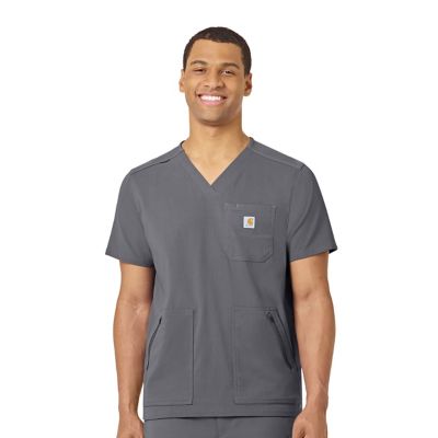 Image showing  Men's Rugged Flex 5-Pocket Modern Fit V-Neck Scrub Top