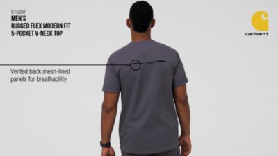 Image showing  Men's Rugged Flex 5-Pocket Modern Fit V-Neck Scrub Top