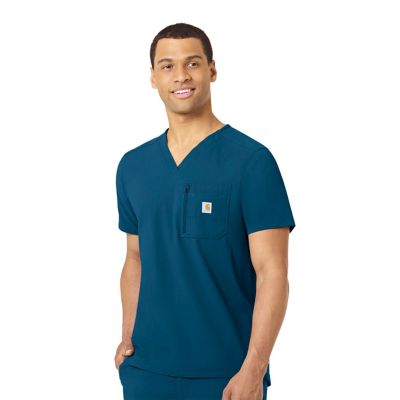 Image showing  Men's Rugged Flex 2-Pocket Modern Fit Tuck-In Scrub Top