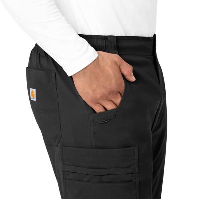 Image showing  Men's Rugged Flex 10-Pocket Straight Mid-Rise Cargo Scrub Pants