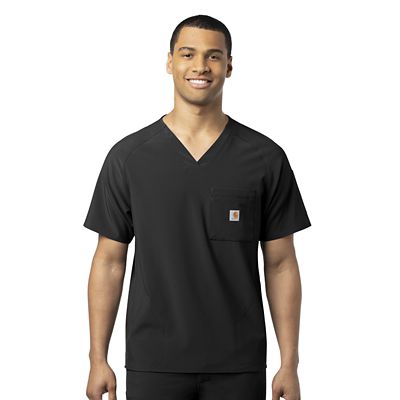 Carhartt Men's 8-Pocket Micro Ripstop V-Neck Scrub Top