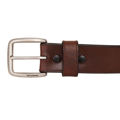 Image showing 1 th Wolverine Men's Leather Signature Jean Belt, 1.5 in.