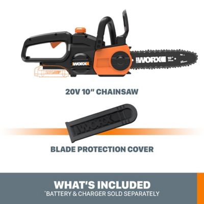 Image showing 5 th WORX PowerShare 10 in. 20V Cordless Chainsaw, Battery and Charger Not Included, 3/8 in. Pitch