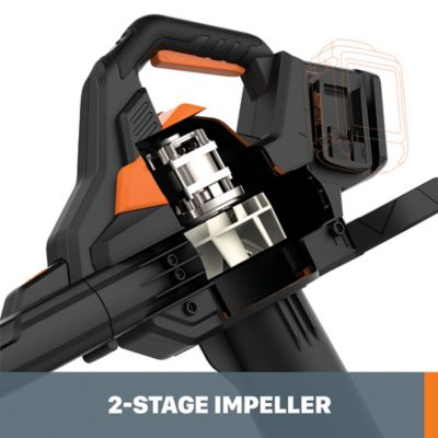 Image showing 6 th WORX Nitro TriVac 185 MPH/350 CFM 40V Cordless 3-in-1 Handheld Leaf Blower, Vac and Mulcher, Battery and Charger Not Included