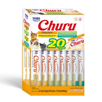 Inaba Churu Lickable, Creamy Puree Cat Treat, 0.5 Ounces Each Tube, 20 Tubes, Chicken Variety Box