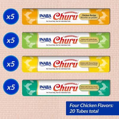 Image showing  Churu Chicken Variety Flavor Lickable, Creamy Puree Cat Treats, 0.5 oz., 20 ct.