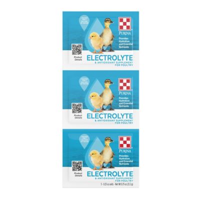 Purina Electrolyte and Antioxidant Supplement for Poultry, 0.25 oz. Packets, 3-Pack