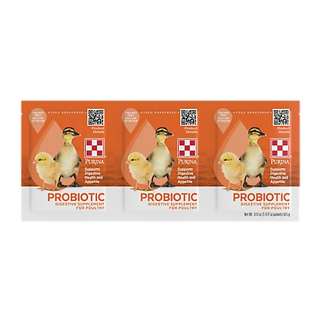 Purina Probiotic Digestive Supplement for Poultry, 3 x 0.17 oz. packets