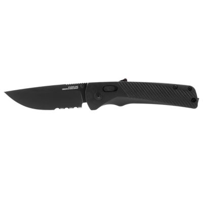 SOG 3.45 in. Flash AT Partially Serrated Blade Folding Knife, Blackout
