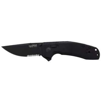 SOG Sog Tac XR Partially Serrated Blade Folding Knife - Blackout, SOG-12-38-03-41