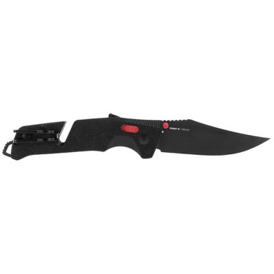 SOG 3.7 in. Trident AT Folding Knife, Straight Blade, Red/Black