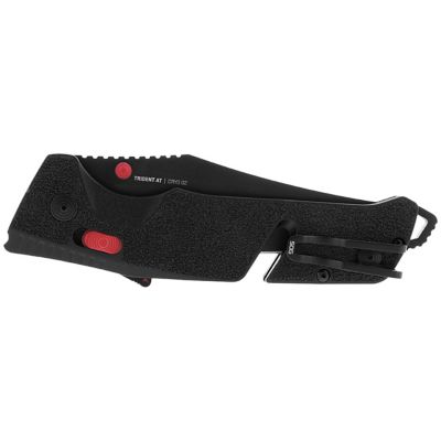 Image showing  3.7 in. Trident AT Straight Blade Folding Knife, Red/Black