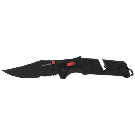 SOG 3.7" Trident AT Folding Knife Partially Serrated Blade Red/Black SOG-11-12-02-41 Knives