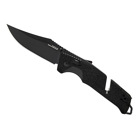 SOG 3.7 in. Trident AT Folding Knife, Straight Blade, Blackout