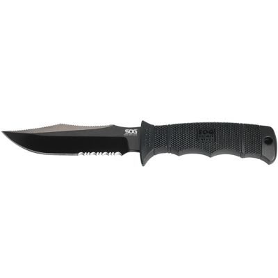 SOG 4.85 in. Seal Pup Elite Partially Serrated Fixed Blade Knife with Kydex Sheath