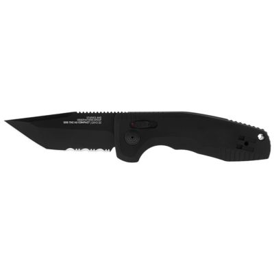 SOG Sog-Tac Au Compact Folding Knife - Partially Serrated Tanto - Black, SOG-15-38-10-57