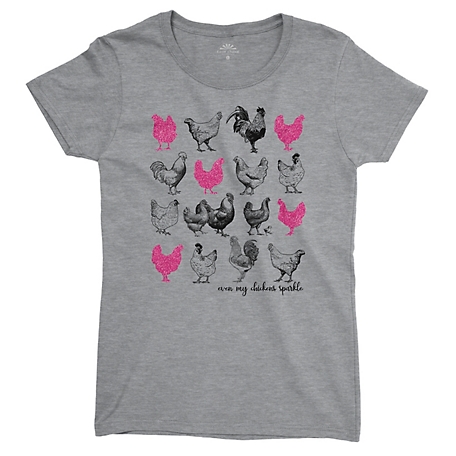 Lost Creek Women's Short-Sleeve Chicken Sparkle Printed T-Shirt