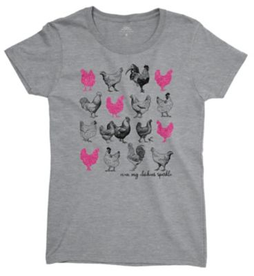 Lost Creek Women's Short-Sleeve Chicken Sparkle Printed T-Shirt