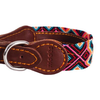 Image showing  Root Hand-Knitted Leather Pet Collar, Small
