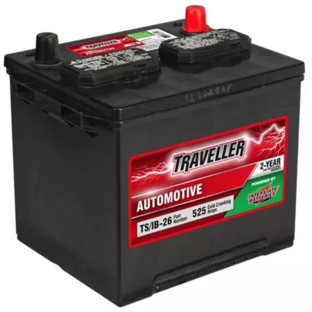 Traveler powered by an interstate automobile battery group size 26 BCI 525 CCA Automotive Batteries