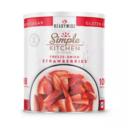 ReadyWise Simple Kitchen Freeze Dried Sliced Strawberries 18 Servings Snacks