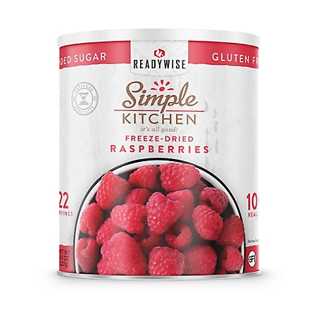 ReadyWise Simple Kitchen Freeze-Dried Raspberries, 22 Servings