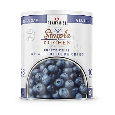 ReadyWise Simple Kitchen Freeze-Dried Whole Blueberries, 28 Servings