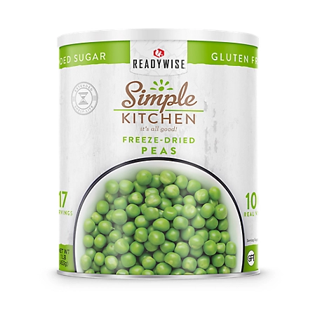ReadyWise Simple Kitchen Freeze-Dried Peas, 17 Servings
