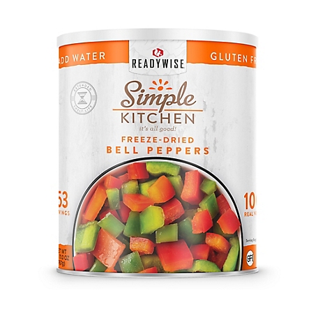 ReadyWise Simple Kitchen Dehydrated Red and Green Bell Peppers, 153 Servings