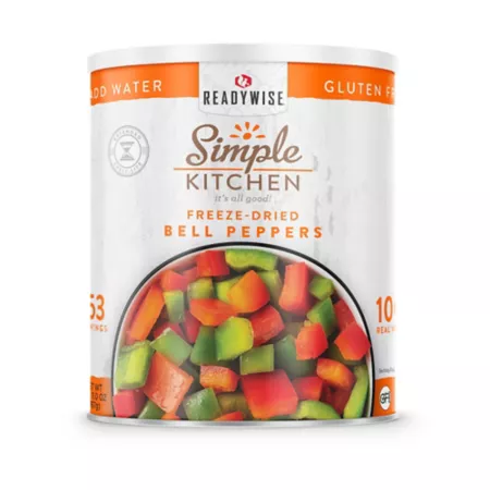 ReadyWise Simple Kitchen Dehydrated Red and Green Peppers 153 Servings Snacks